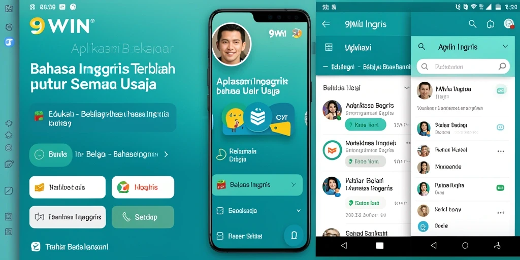 Tampilan antarmuka 9WIN yang menarik untuk belajar bahasa Inggris.