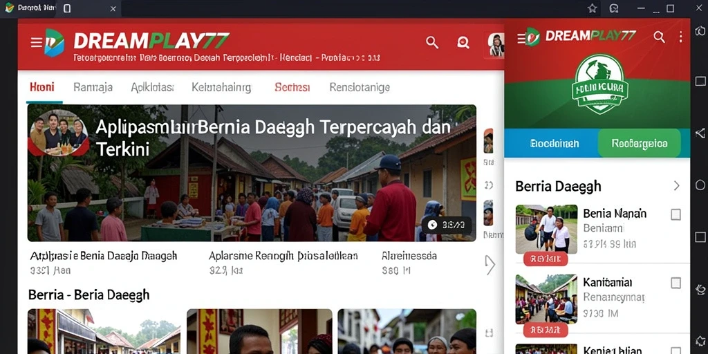 Tampilan utama aplikasi DREAMPLAY77 yang informatif dan menarik.