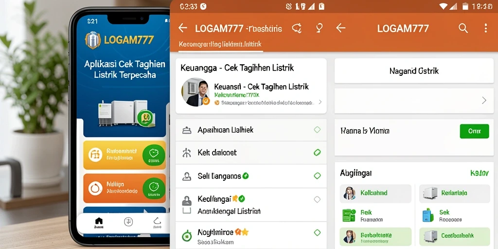 Tampilan antarmuka LOGAM777 untuk cek tagihan listrik yang mudah dipahami.