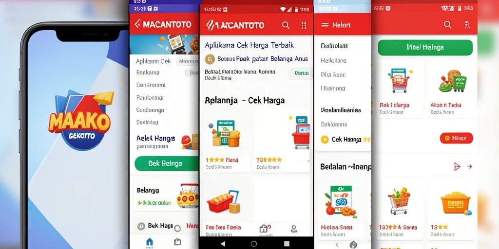 Antarmuka aplikasi MACANTOTO yang menampilkan perbandingan harga dengan jelas.