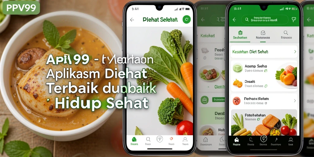 Antarmuka aplikasi PPV99 yang menarik dan mudah digunakan untuk diet sehat.