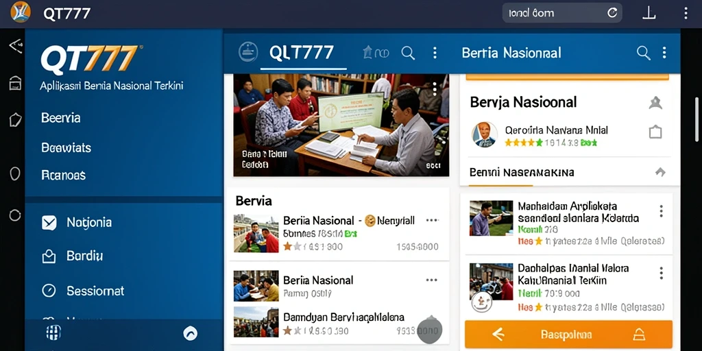 Tampilan antarmuka QT777 yang menampilkan berita terbaru.