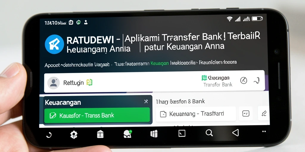 Antarmuka aplikasi RATUDEWI yang sederhana dan fungsional untuk transfer bank.