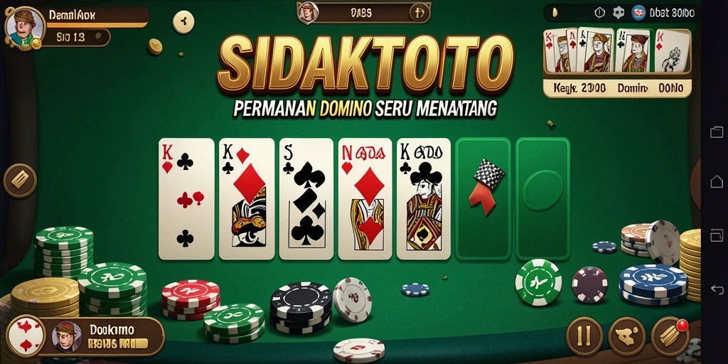 Antarmuka menarik dan fungsional dari permainan domino SIDAKTOTO.
