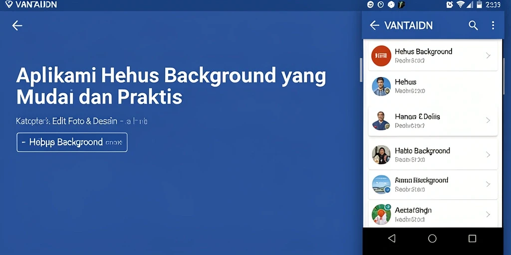 Screenshot antarmuka aplikasi VANTAIDN saat menghapus background.