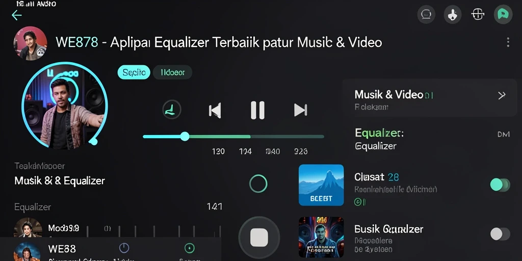 Antarmuka WE878 yang elegan dengan fungsi Equalizer beragam.